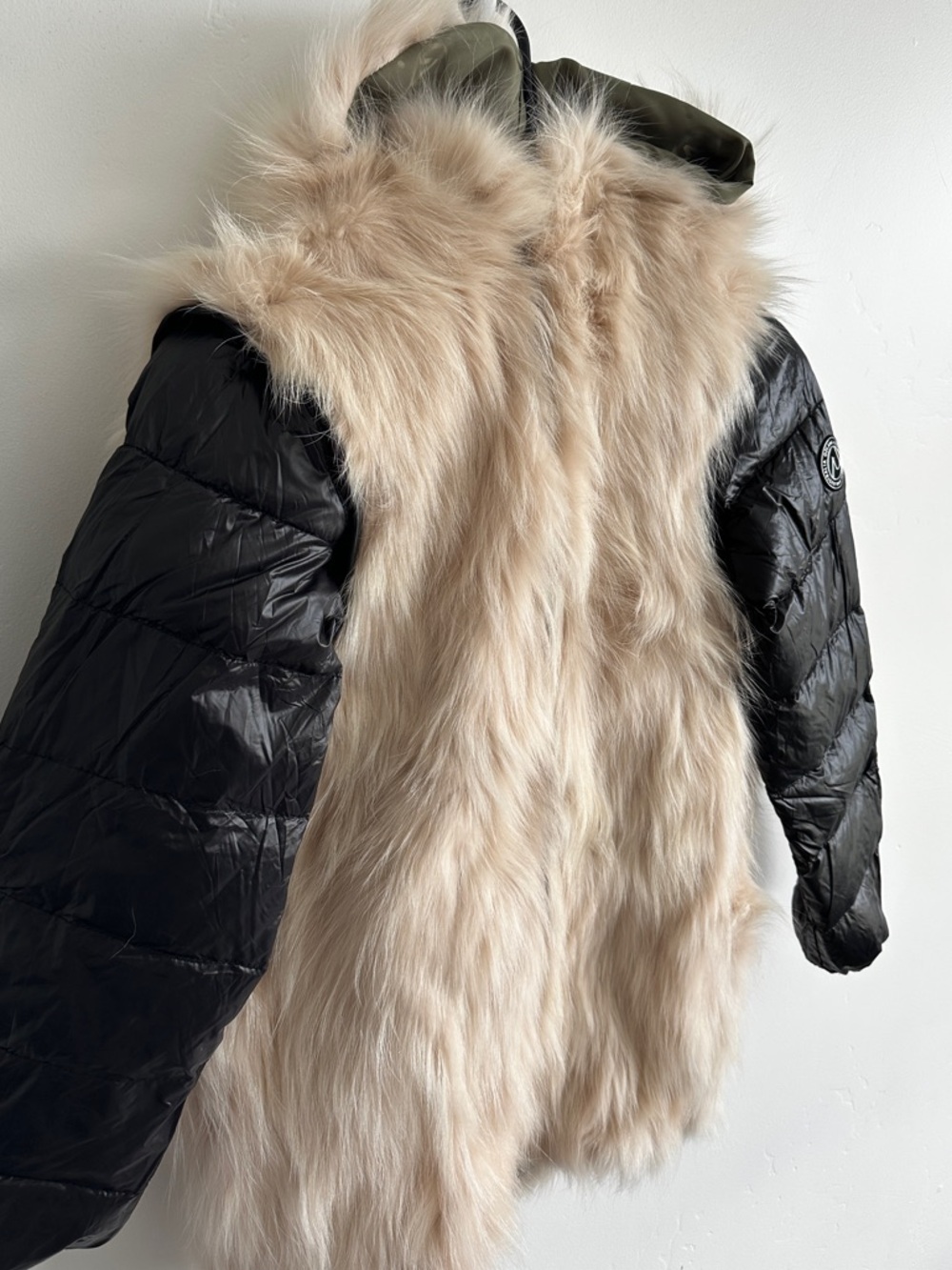 OZLANA Raccoon Fur Convertible Detachable Sleeve Vest Coat Jacket - Small - Picture 3 of 11